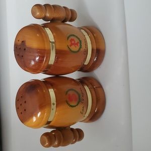 Vintage wooden salt and pepper shakers